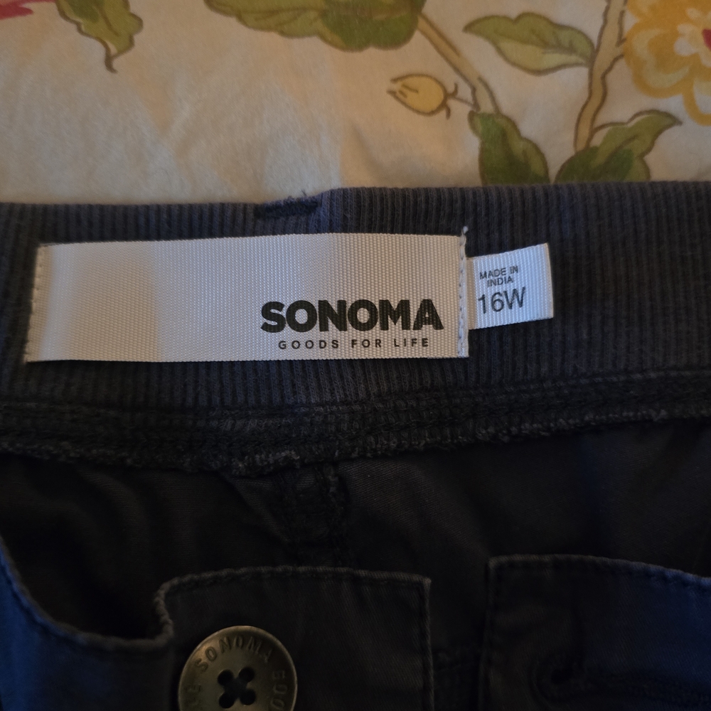 Sonoma Navy & Tan Cropped Pants LOT Of 2 - Picture 3 of 9